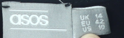 Close-up detail of ASOS Women’s Black Jumpsuit, size UK 14, Casual Style