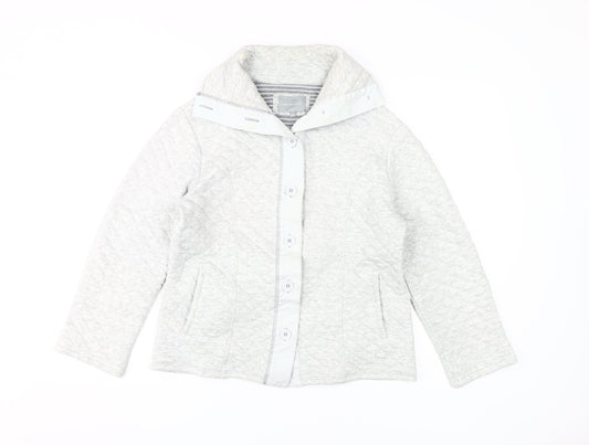 Womens UK Size M Per Una Grey Quilted Coat