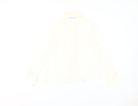 Womens UK Size 12 Zara Ivory Button-Up