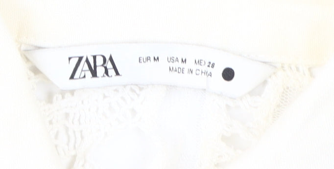 Womens UK Size 12 Zara Ivory Button-Up
