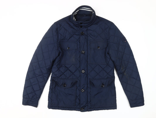 Unisex Adults UK Size S Tommy Hilfiger Blue Quilted Coat