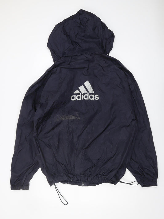 Adidas Men's Black Windbreaker Jacket, Medium