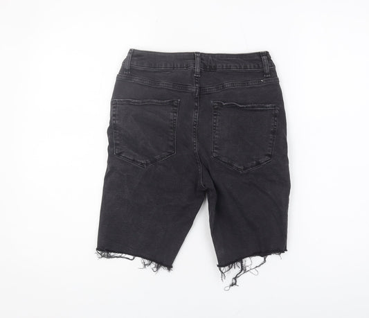 ASOS Men's Black Denim Distressed Shorts, Size 28, Slim Fit