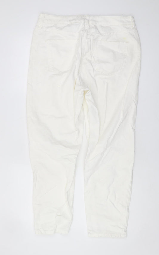 Next Women's White Distressed Jeans Size 14