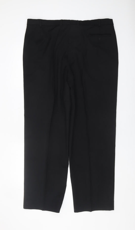 Marks & Spencer Men's Black Wool Trousers XL