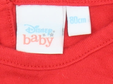 Disney Unisex Baby Red Christmas T-Shirt 9-12 Months