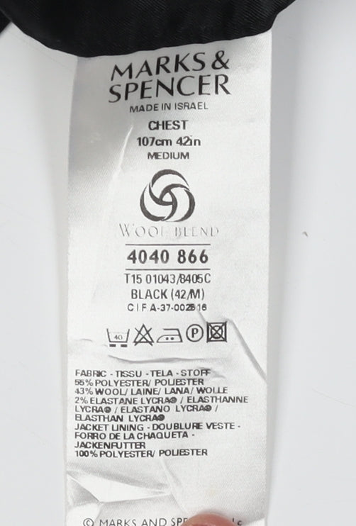 Mens UK Size 42 Marks and Spencer Regular Black Suit Jacket