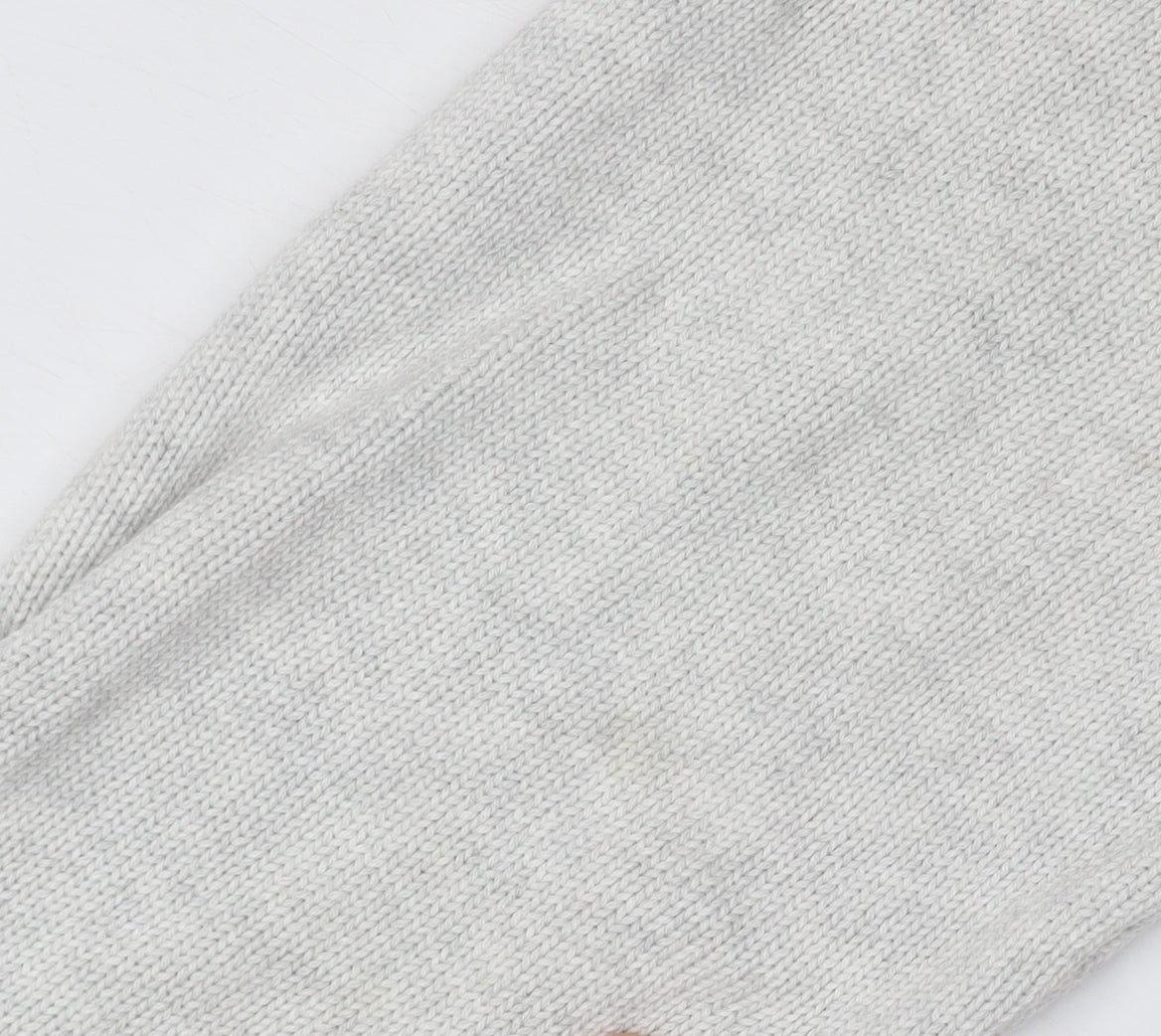 Next Men's Grey Cotton Pullover Hoodie, S, Button Accent