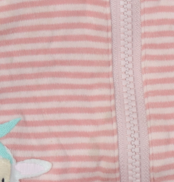 Joules Pink Striped Baby Jacket 12-18 Months Hooded Casual