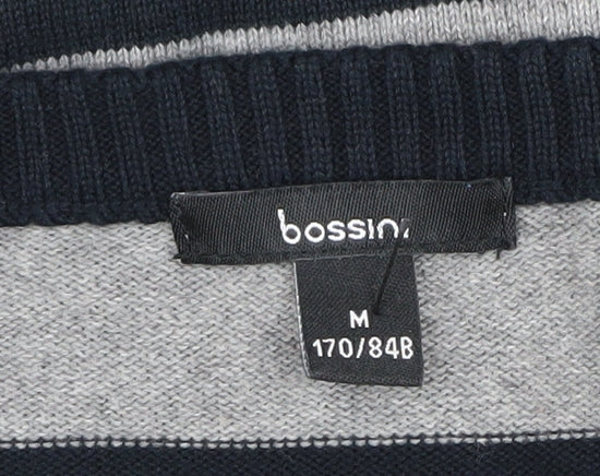 Bossini Men's Multicoloured Striped V-Neck Jumper M