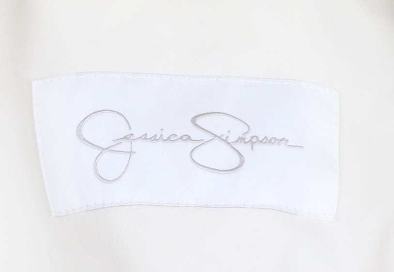 Jessica Simpson Women's White Zip Jacket, L, Casual Wear