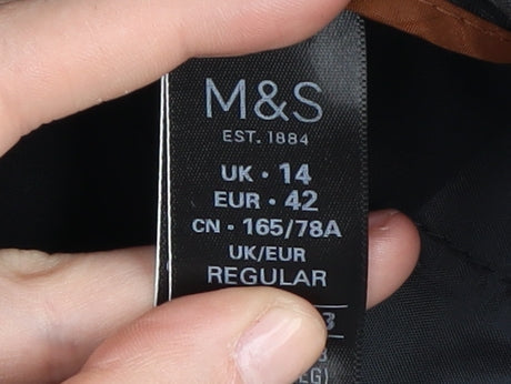 Womens UK Size 14 Marks and Spencer Regular Fit Workwear Casual Black Trousers