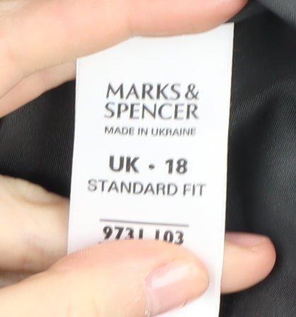 Marks and Spencer Women's Grey Pinstripe Blazer UK 18