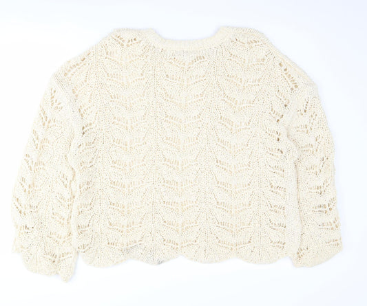 Womens UK Size L Zara Ivory Pullover Jumper