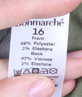 Womens UK Size 16 Bonmarché Green Basic T-Shirt