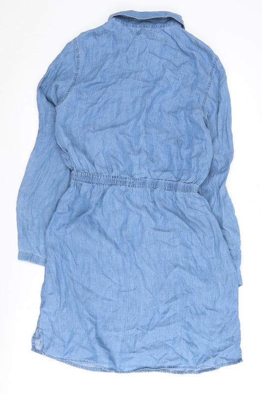 Avenue Women's Blue Shirt Dress Size 10, Collared Style