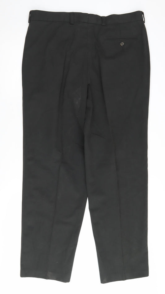 Lakeland Men's Black Pleated Trousers Size 38