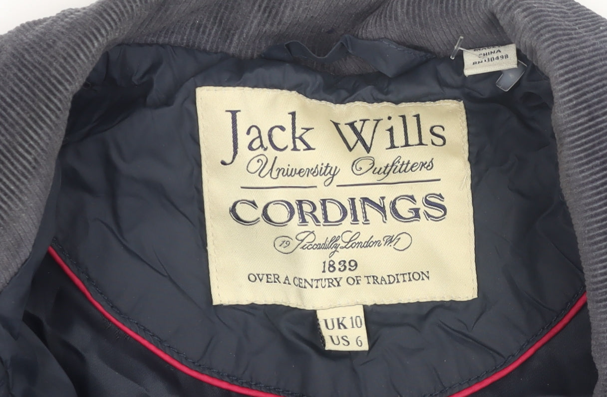 Womens UK Size 10 Jack Wills Blue Quilted Coat