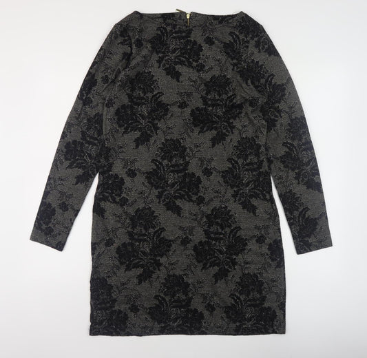 Next Women's Black Floral Dress Size 14