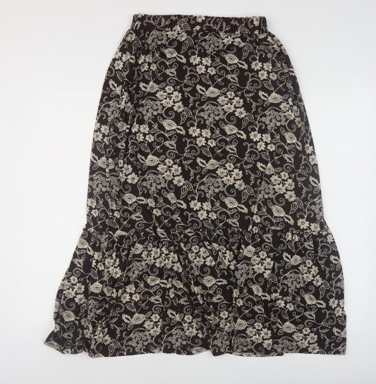 Lakeland Women's Black Floral Midi Skirt - Size S