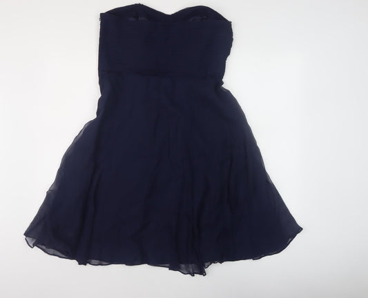 Coast Women's Blue Strapless Chiffon Dress Size 10