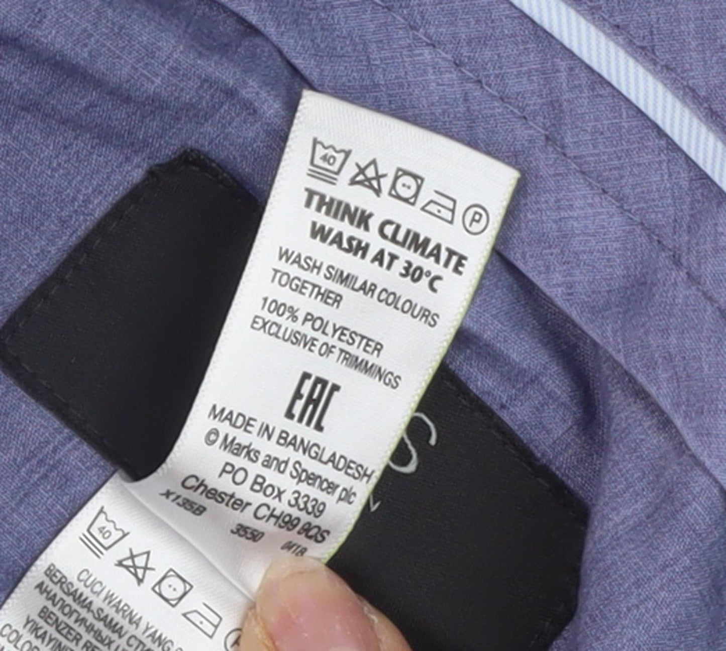 Marks & Spencer Men's Blue Regular Trousers, L, Workwear