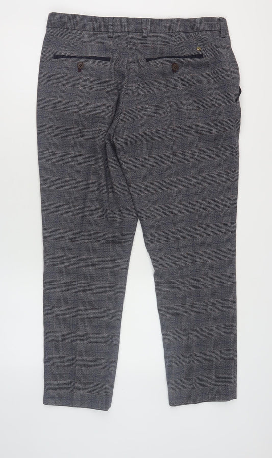 Next Men's Grey Chino Trousers 34S Slim Fit
