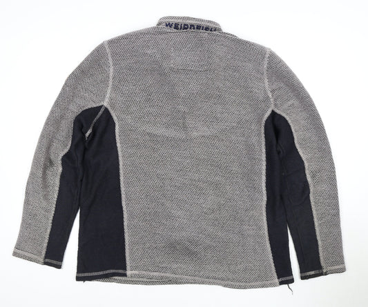 Weird Fish Grey Full Zip Knit Sweatshirt Large
