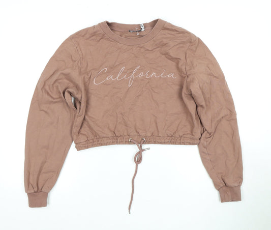 Additional front view of Women's Brown ASOS Pullover Sweatshirt, Crew Neck, L