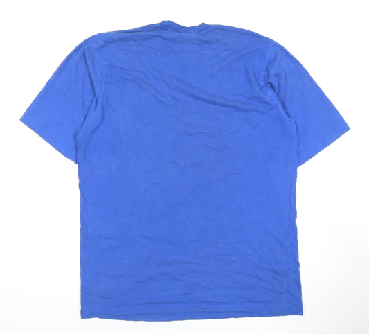 Adidas Men's Blue Graphic Logo T-Shirt
