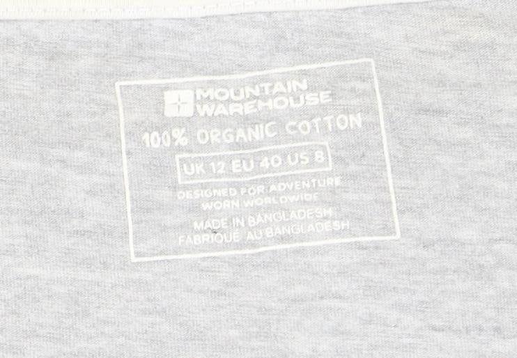 Mountain Warehouse Women's Grey V-Neck T-Shirt, Size 12