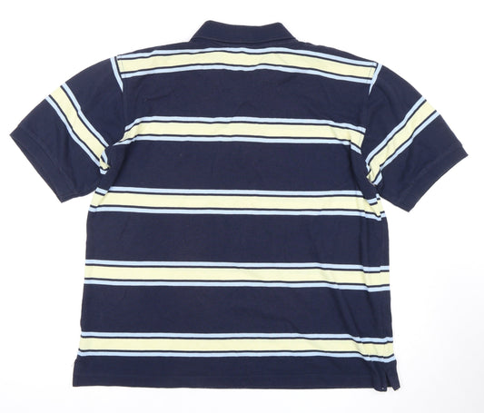 Hunter Scott Men's Navy Striped Polo XL Classic Fit