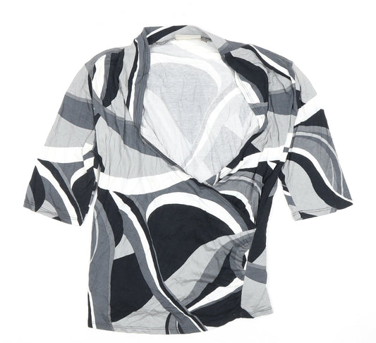 Womens UK Size S CC Multicoloured Wrap Blouse