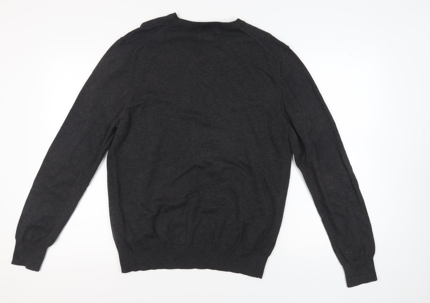 Marks & Spencer Men's Black V-Neck Pullover Jumper L