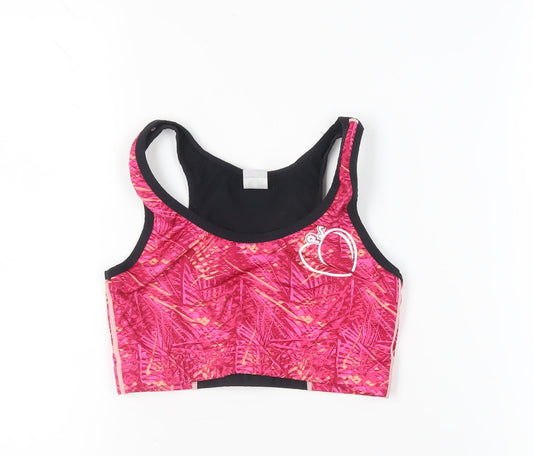 Additional front view of Regatta Women's Pink Sports Bra, size 10-12, Geometric, Racerback