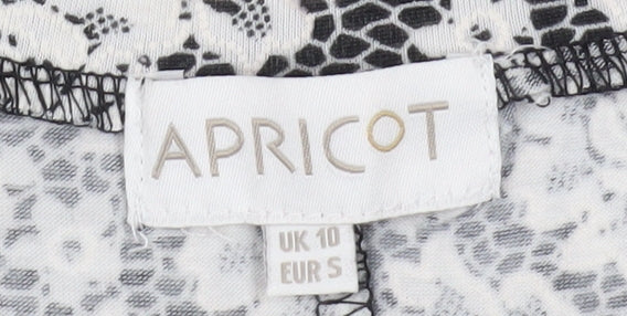 Womens UK Size 10 Apricot Black Basic Blouse