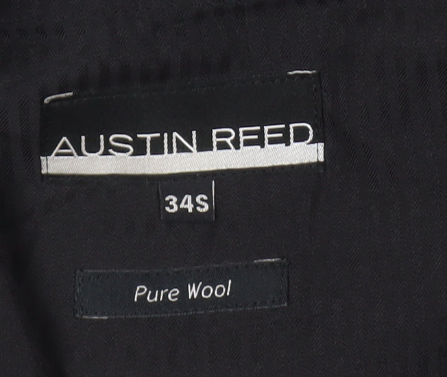 Austin Reed Men's Black Wool Striped Trousers 34S