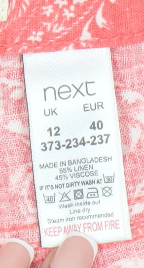 Womens UK Size 12 NEXT Regular Fit Chino Red Trousers