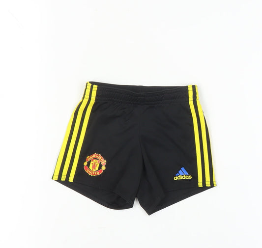 Additional front view of Adidas Black unisex baby sports shorts 9-12 months