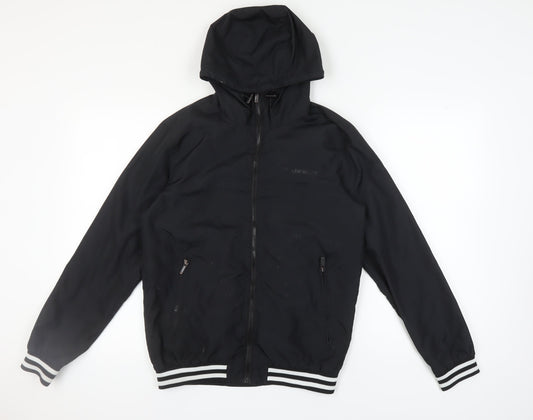 Additional front view of Airwalk unisex black xs hooded basic jacket