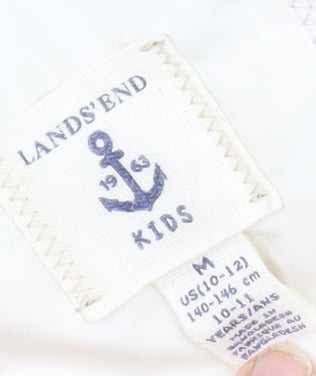 Lands' End Girls White Puffer Jacket 11 Years