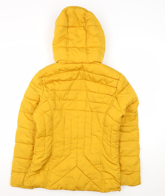 New Look Women's Yellow Puffer Jacket Size 6