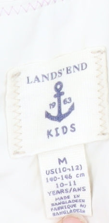 Lands' End Girls Ivory Puffer Jacket 10-11 Years Winter