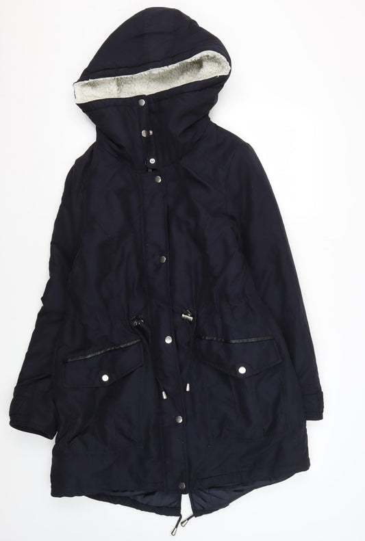 Womens UK Size 12 Dorothy Perkins Black Parka Coat