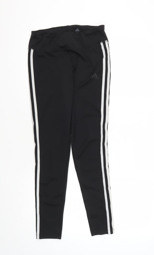 Womens UK Size S adidas Regular Fit Track Pants Black Trousers
