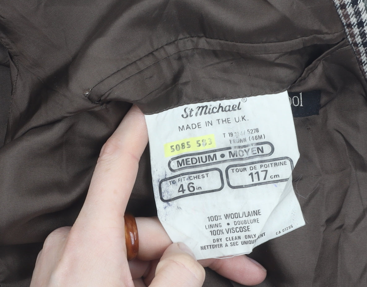 Mens UK Size 46 St Michael Regular Brown Suit Jacket