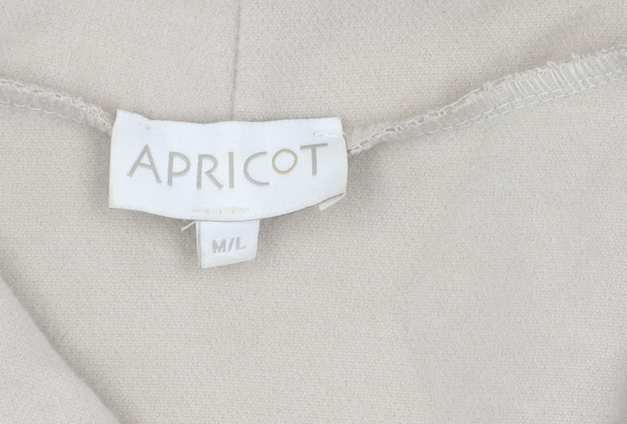 Apricot Women's Beige Black Long Coat with Toggle M-L