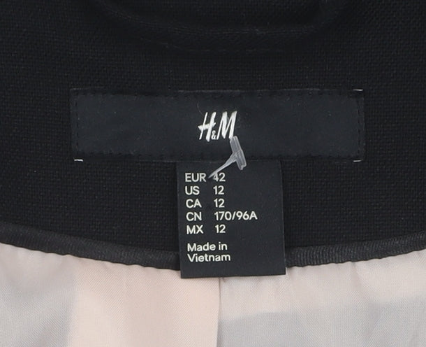 H&M Women's Black Blazer Size 14 Regular Fit