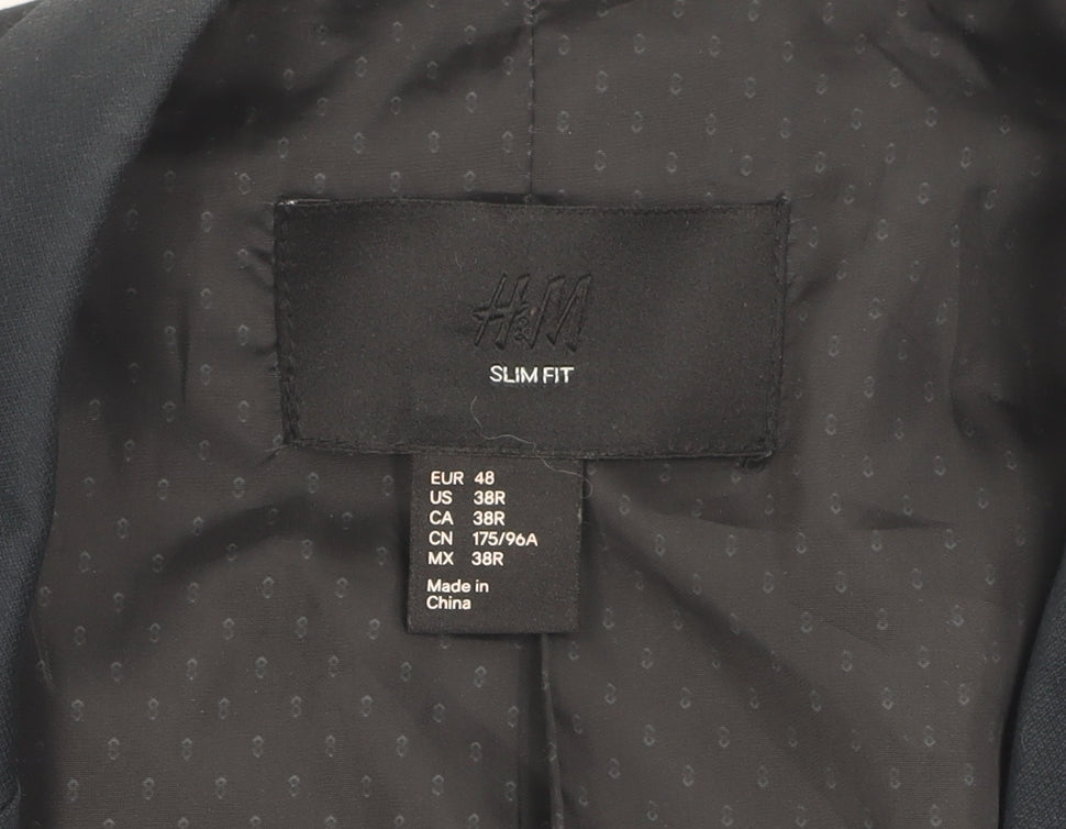 Mens UK Size 38 H&M Regular Blue Suit Jacket