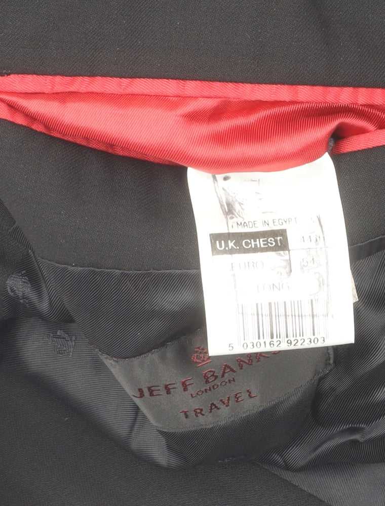 Mens UK Size 44 Jeff Banks Regular Black Suit Jacket